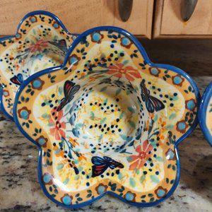 Butterfly Summer Garden UNIKAT 4" Bowl